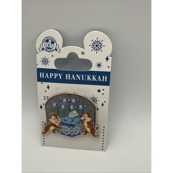 Disney Other - Disney Chip & Dale Happy Hanukkah Single Pin on Card Backer Yellow